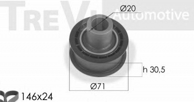 TREVI AUTOMOTIVE kd1128 -  Комплект ремня ГРМ